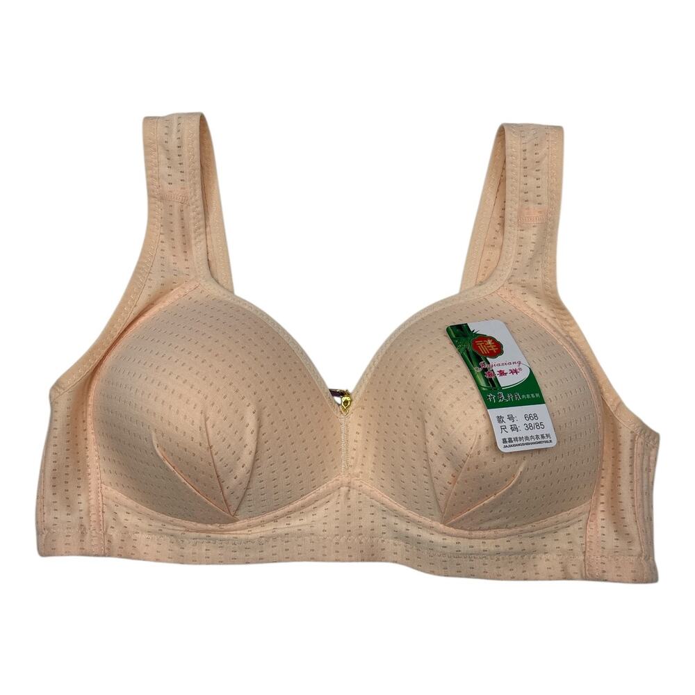 Womens Peach Full coverage Textured Padded Bra Womens Size 38/85